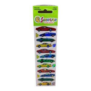 Vintage SandyLion Prismatic Race Cars Stickers Sealed